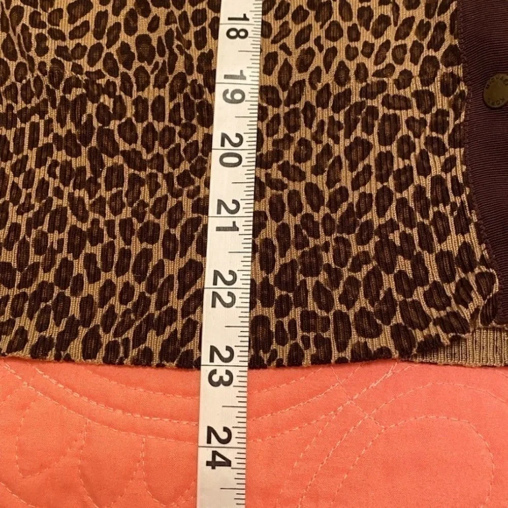 Michael Michael Kors Leopard Print Snap Front Sweater Color: Black/Brown Size: M